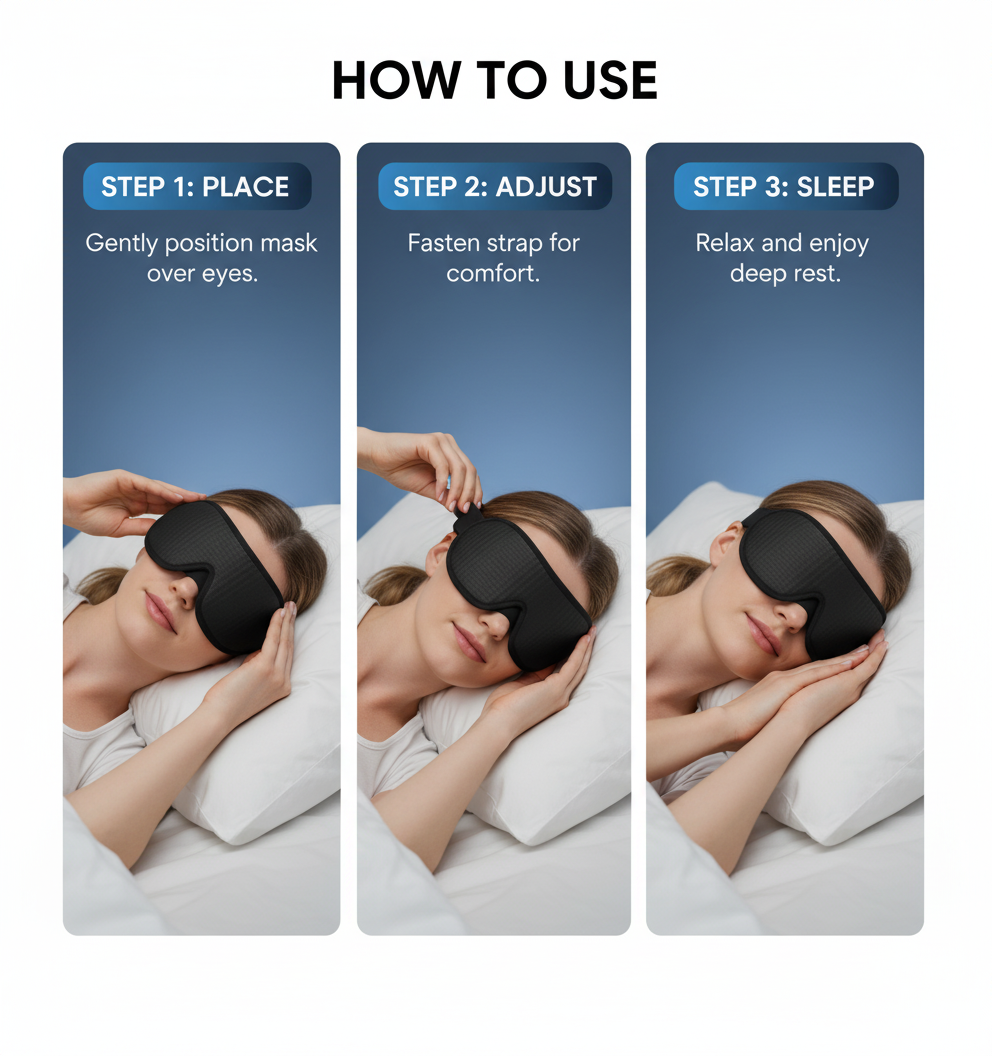 Nightseal™ 3D Sleep Mask - 100% Blackout, Zero Eye Pressure