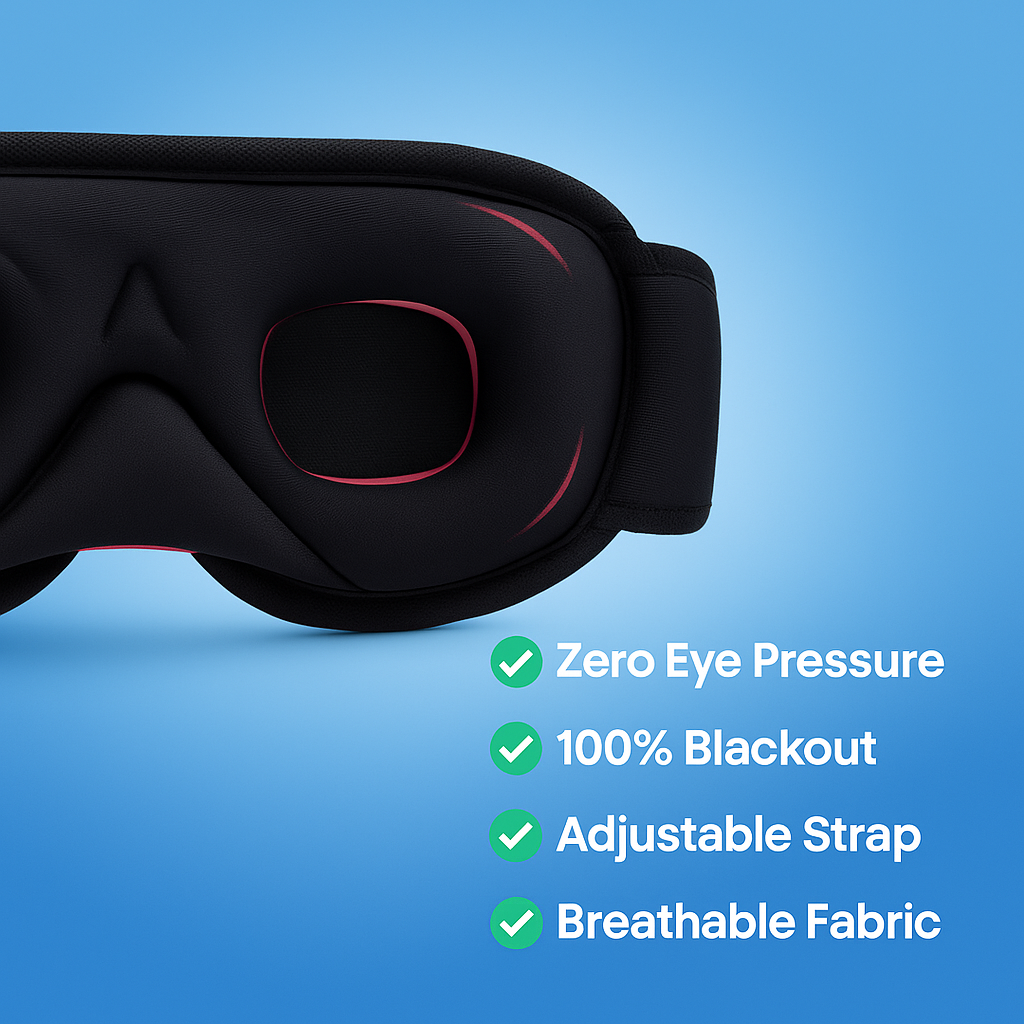 Nightseal™ 3D Sleep Mask - 100% Blackout, Zero Eye Pressure