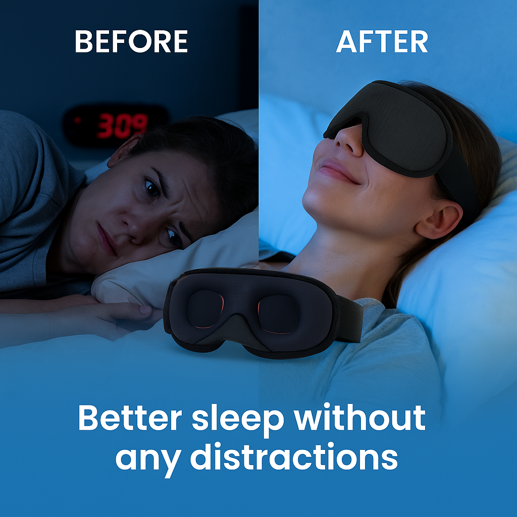 Nightseal™ 3D Sleep Mask - 100% Blackout, Zero Eye Pressure