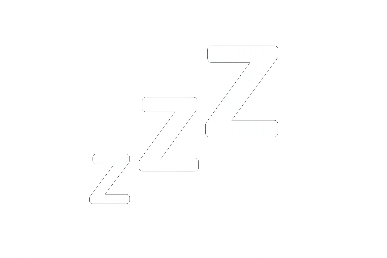 Transparent background white sleep zZz letters